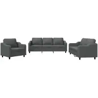 Syfax Ensemble de canapés 3 pcs avec coussins Gris foncé Tissu