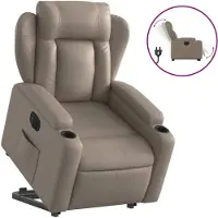 Syfax Fauteuil inclinable électrique cappuccino similicuir