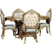 AEA Doré baroque table à manger ronde tables rondes tables à manger en bois 173cm