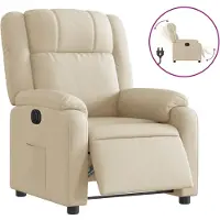 Syfax Fauteuil inclinable électrique Crème Tissu