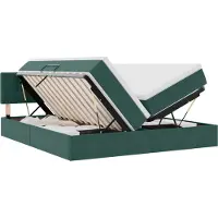 vidaXL Lit avec rangement et matelas vert foncé 100 x 200 cm