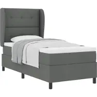 vidaXL Lit boxspring avec tête de lit gris foncé 80 x 200 cm Tissu