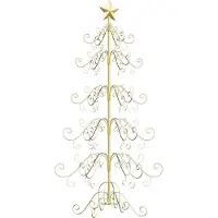 Syfax Sapin de Noël en métal doré 150 cm Acier revêtu par poudre