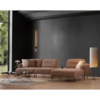 AEA Salon Canapé D'Angle Marron Designer Polster Paysage