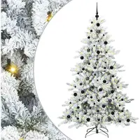 Prolenta Arbre de Noël blanc pliable, de qualité supérieure, en PVC et en acier, hauteur 210 cm