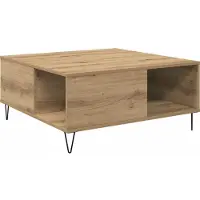 Syfax Table basse Chêne artisanal 80 x 80 x 36,5 cm Bois d'ingénierie