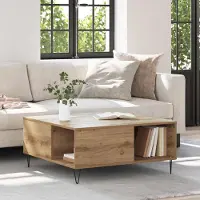 Prolenta Maison Exclusive - Table basse en chêne artisanal 80 x 80 x 36,5 cm Matériau dérivé du bois