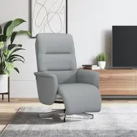 Prolenta Fauteuil de relaxation exclusif, avec repose-pieds, en tissu gris clair