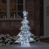 Prolenta Maison Exclusive - Sapin de Noël avec 100 LED blanc froid, 120 cm, en acrylique