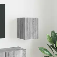 Prolenta Meuble TV mural exclusif - Dimensions : 30 x 31 x 40 cm - Matériau : panneau de particules imitation bois Sonoma gris
