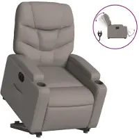 Syfax Fauteuil inclinable électrique taupe tissu