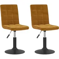 Syfax Chaises pivotantes à manger lot de 2 marron velours