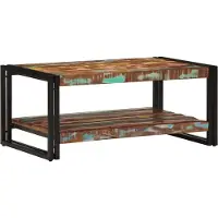 vidaXL CLORIS Table basse Multicolore 90x50x38 cm Vieux bois massif 4102717