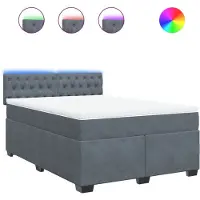 Syfax Sommier à lattes de lit et matelas Gris foncé 160x200cm Velours