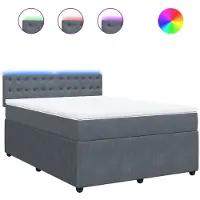 Syfax Sommier à lattes de lit et matelas Gris foncé 140x190cm Velours
