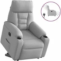 Syfax Fauteuil inclinable électrique gris nuage tissu