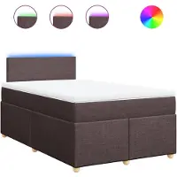 Syfax Sommier à lattes de lit et matelas marron foncé 120x190cm tissu