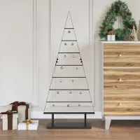 Prolenta Maison Exclusive - Sapin de Noël métallique avec support Noir 125,5 cm Acier