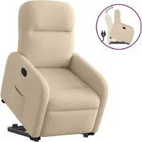 Syfax Fauteuil inclinable Crème Tissu
