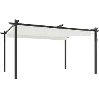 Syfax Tonnelle de jardin avec toit rétractable 4x3 m Crème