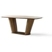 AEA Elégante table de salle à manger en bois marron au design moderne Meubles de qualité supérieure