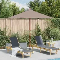 Prolenta Maison Exclusive - Parasol avec mât en bois, 150x200 cm, couleur taupe