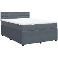 Syfax Sommier à lattes de lit et matelas Gris foncé 160x200cm Velours