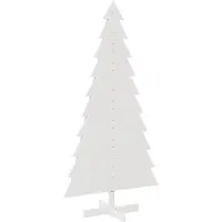 Syfax Arbre de Noël en bois pour décoration blanc 180 cm pin massif