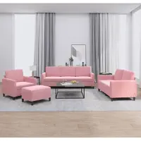 Syfax Ensemble de canapés 4 pcs rose velours