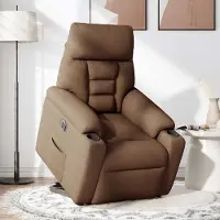 Syfax Fauteuil inclinable électrique marron tissu