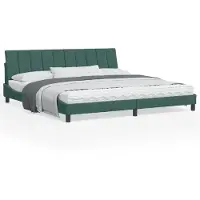 Prolenta Maison Exclusive - Cadre de lit sans matelas Hanko vert foncé 200x200 cm velours