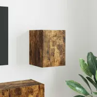 Prolenta Meuble TV mural exclusif - Dimensions : 30 x 31 x 40 cm - Matériau : panneau de particules imitation chêne fumé