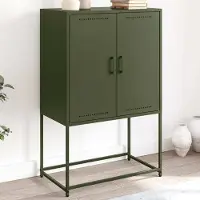 Prolenta Maison Exclusive - Meuble TV vert olive 68x39x60,5 cm acier