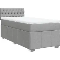 Syfax Sommier à lattes de lit avec matelas Gris clair 90x200 cm Tissu