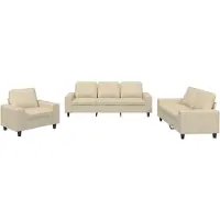 Syfax Ensemble de canapés 3 pcs crème tissu