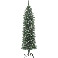 Syfax Sapin de Noël artificiel mince avec support 120 cm PVC