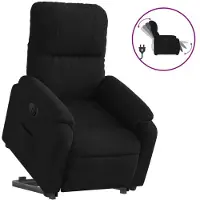 Syfax Fauteuil inclinable électrique noir tissu microfibre