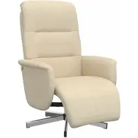 Syfax Fauteuil inclinable avec repose-pied crème tissu