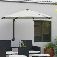 Prolenta Maison Exclusive - Parasol de jardin, couleur sable, 248 x 248 x 148 cm, en polyester et acier