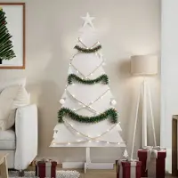 Prolenta Maison Exclusive - Sapin de Noël à décorer Blanc 150 cm Bois massif Pin
