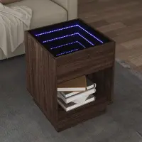 Prolenta Maison Exclusive - Table basse avec LED Infinity aspect chêne brun 40x40x50 cm