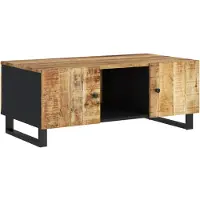 Syfax Table basse 100x54x40cm bois de manguier solide et d'ingénierie