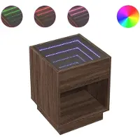 Syfax Table basse avec LED infini chêne marron 40x40x50 cm