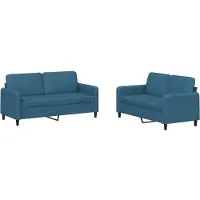 Syfax Ensemble de canapés 2 pcs bleu velours