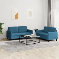 Prolenta Maison Exclusive - Ensemble de canapés 2 pièces en velours bleu