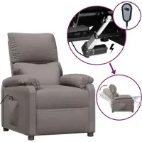 Syfax Fauteuil inclinable électrique Taupe Tissu