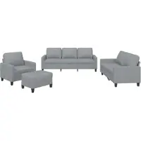 Syfax Ensemble de canapés 4 pcs avec coussins Gris clair Tissu