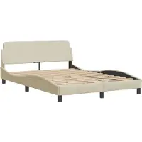 Syfax Cadre de lit Dover crème 120x200 cm tissu