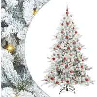 Syfax Sapin de Noël Artificiel à Branches Articulées Blanc 180 cm
