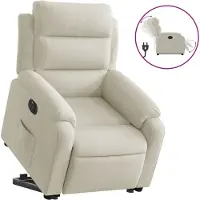 Syfax Fauteuil inclinable électrique crème velours